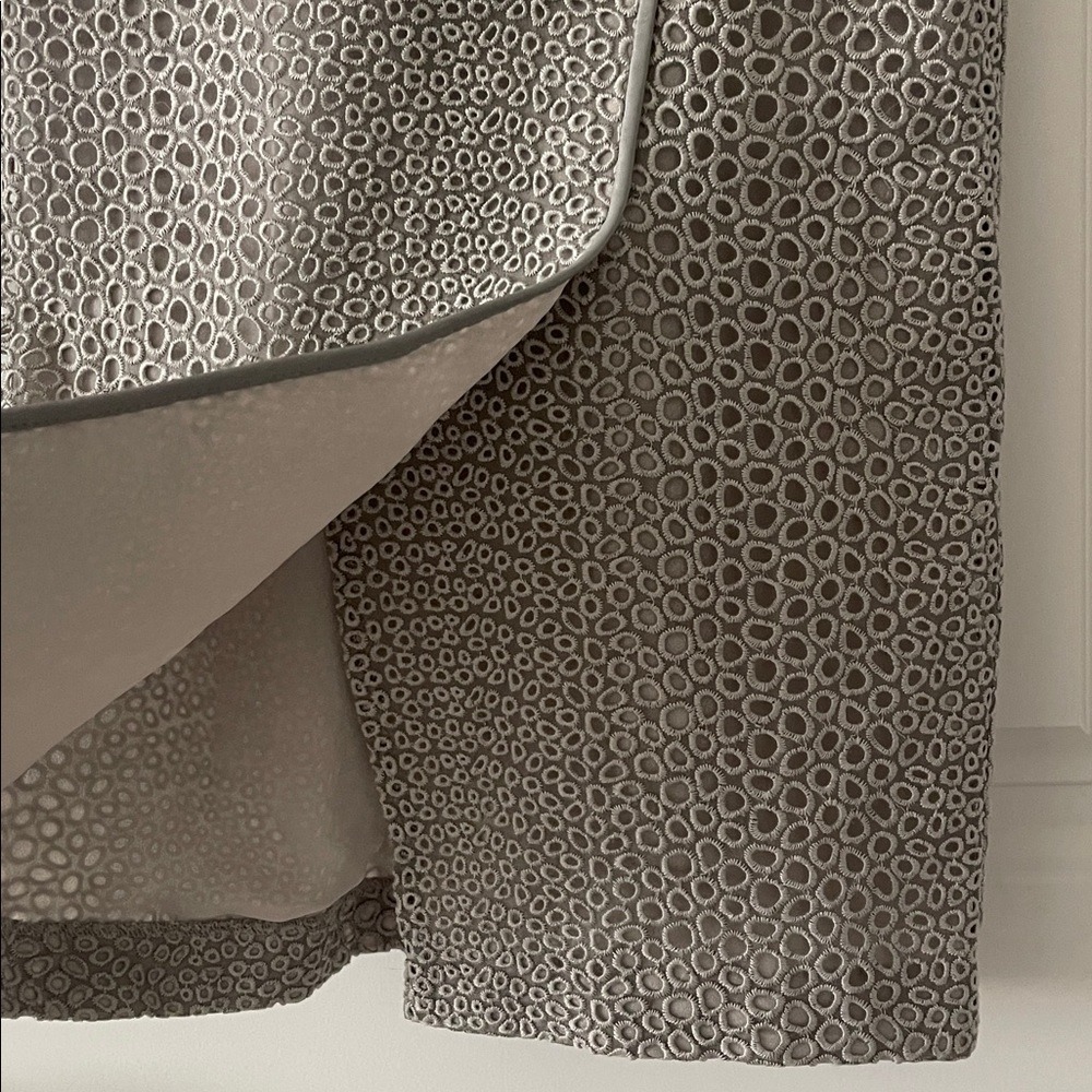 Yigal Azrouel Textured Eyelet Zipper Gray Mini‎ Dress 0 - Picture 6 of 16